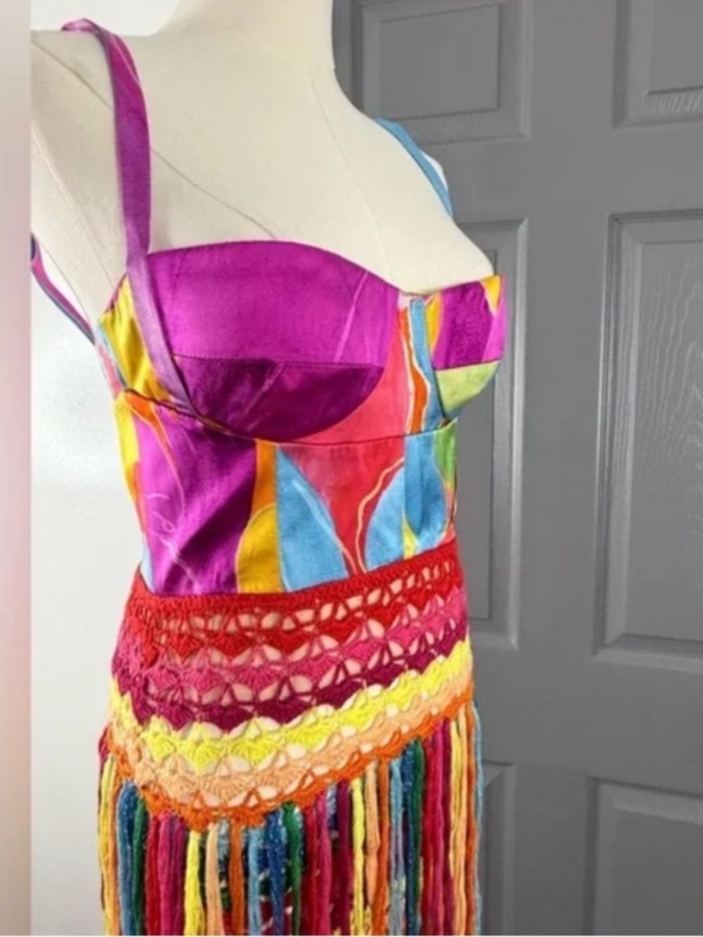 Alejandra Alonso Rojas Fringe-Trim Silk Gown - Picture 4 of 14